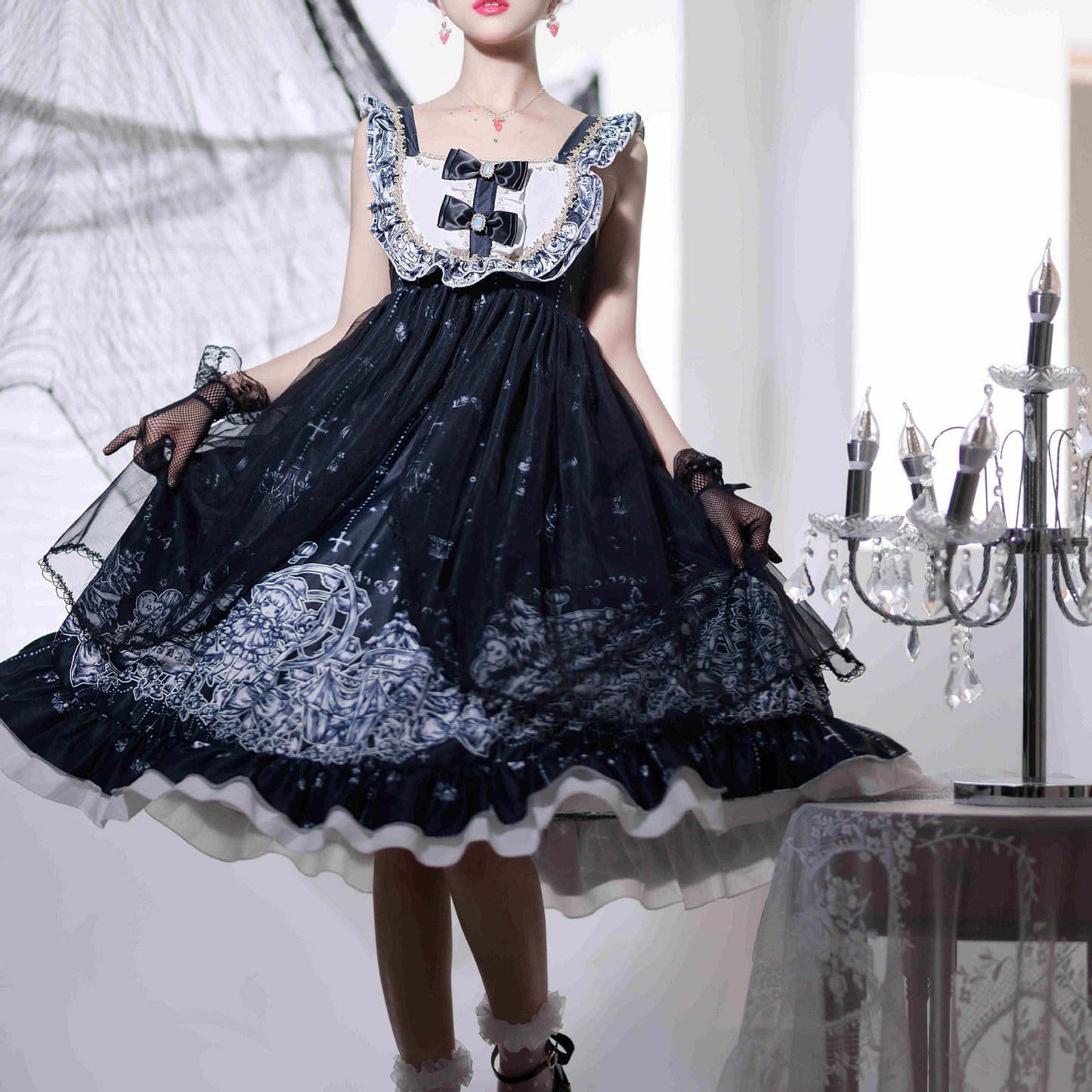 Japanese Gothic Jsk Lolita Dress Halloween Amusement Park Dark — detail