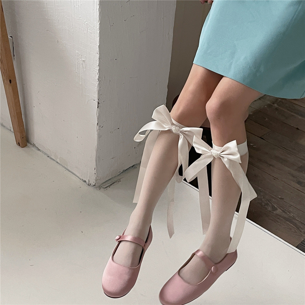 Bow Pearl Lolita Sweet Girl Stockings | Magic Stories