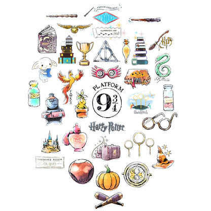 Harry Potter Vinyl Stickers | Set of 60 Stickers | Waterproof and UV Resistant | Great for All Your Gadgets