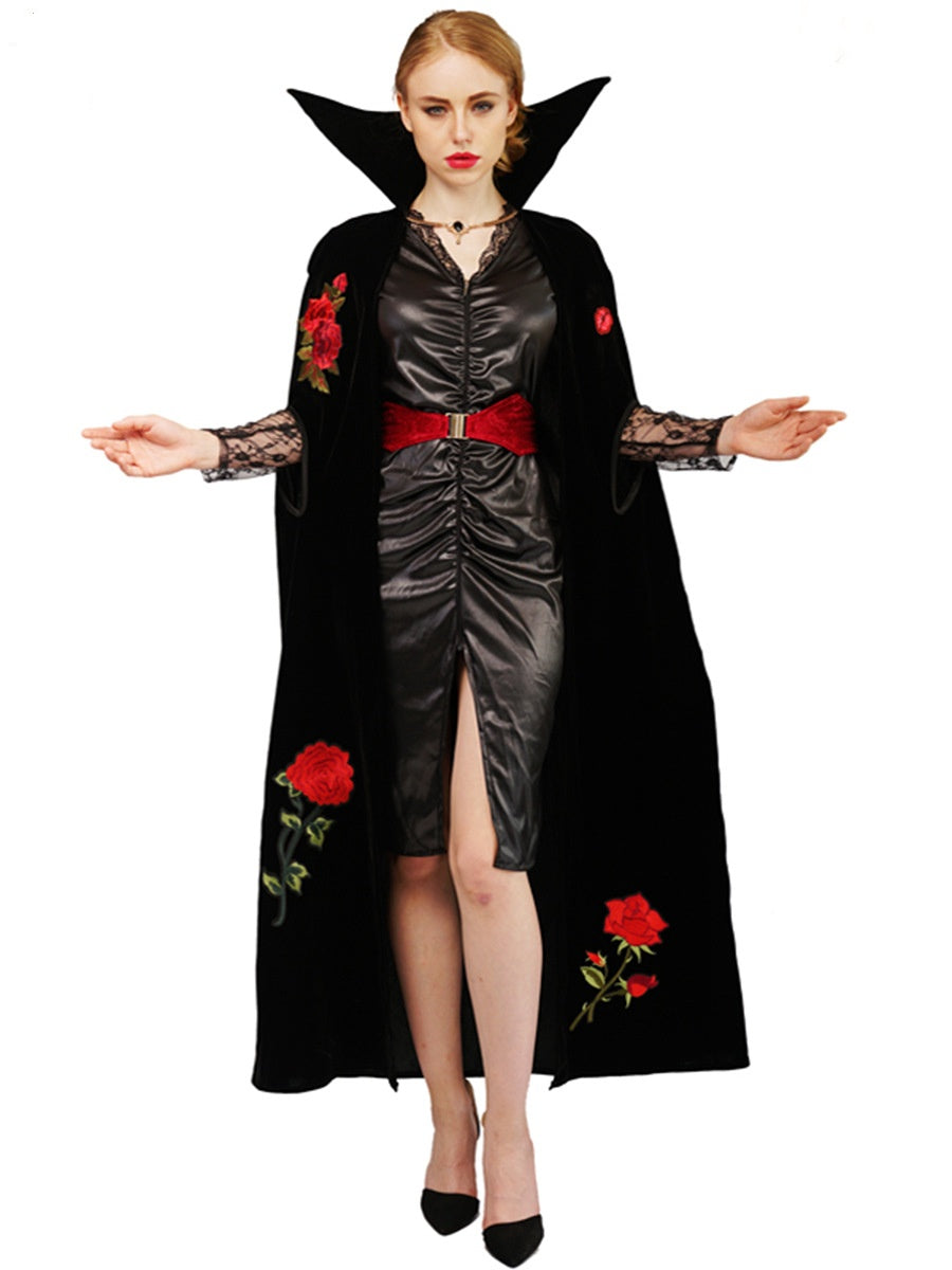 Couple's Halloween Rose Embroidery Vampire Stage Performance Party Costume — packaging