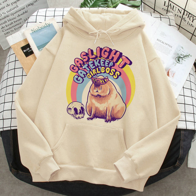 Women's Hip-hop Anime Harajuku Hoodie Sweater — in use
