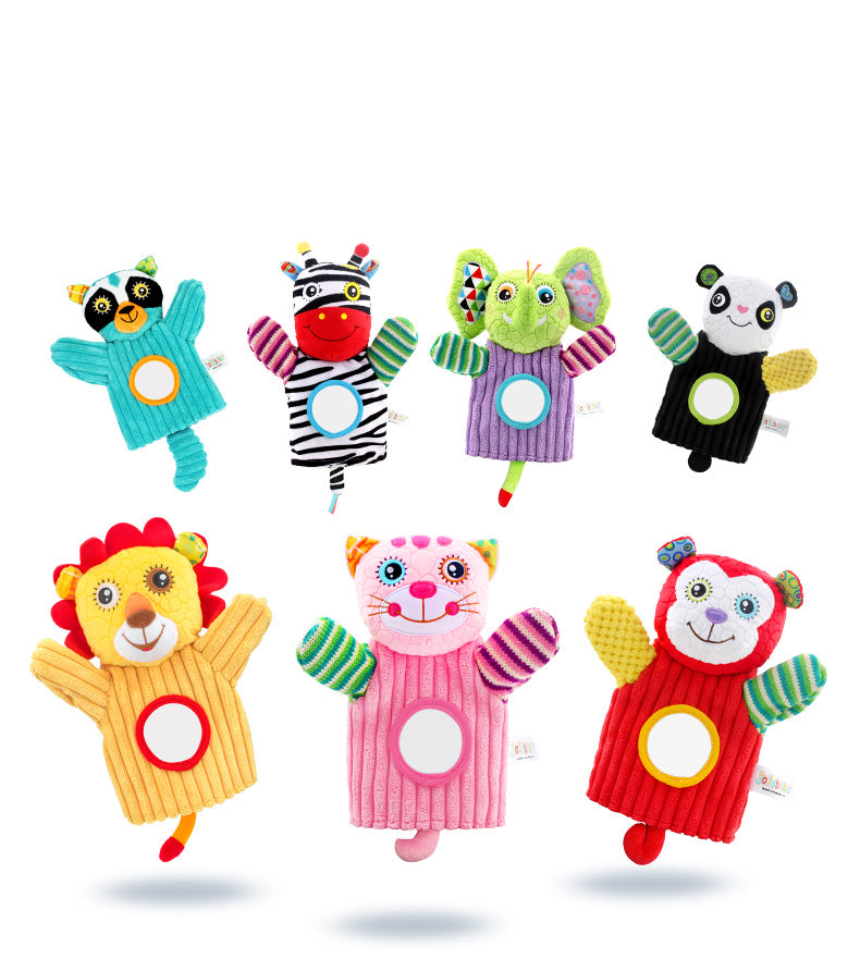 Plush finger doll — back view