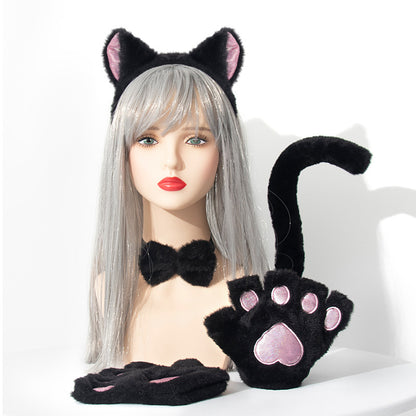 Accessories Set Cosplay Cat's Paw Gloves Cat Ear Headband — scale reference