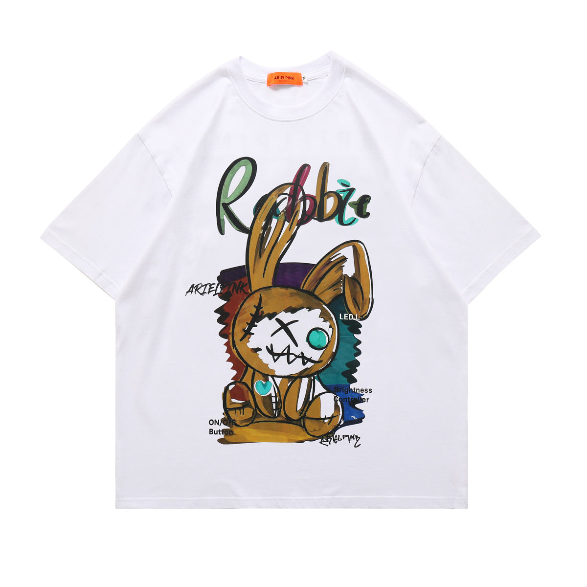 Cartoon Anime Loose T-shirt Round Neck Pullover Leisure Short Sleeve — side view