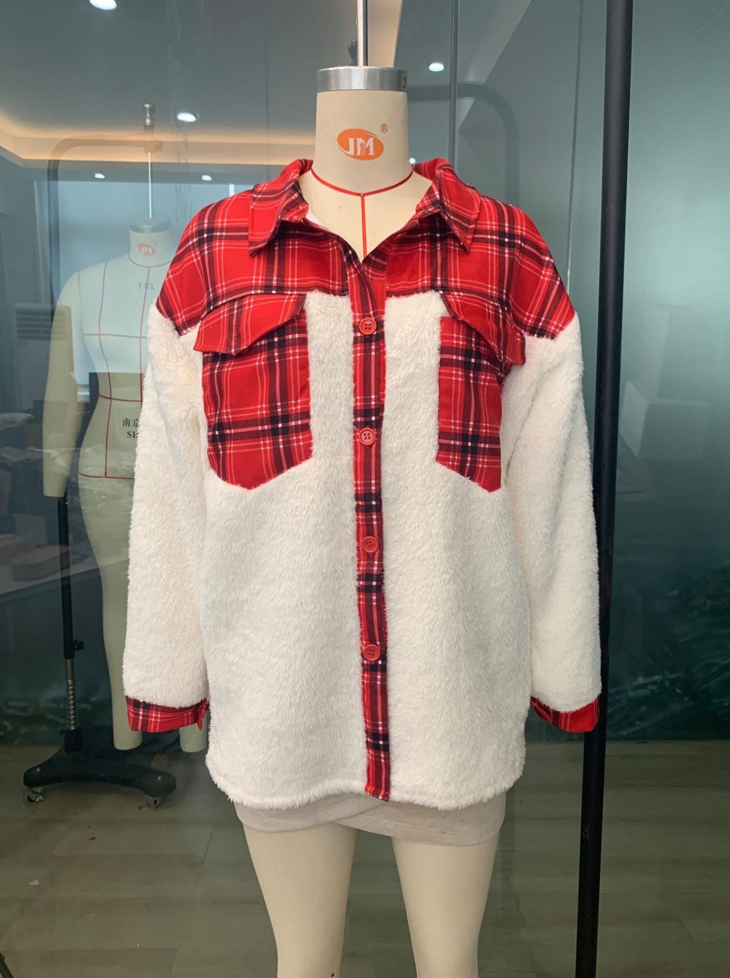 Ladies jacket Christmas mesh cashmere jacket — scale reference