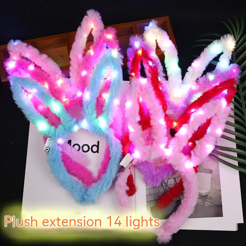 Luminous Plush 14 Lamp Rabbit Ears Headband | Magic Stories