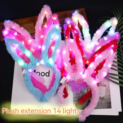 Luminous Plush 14 Lamp Rabbit Ears Headband | Magic Stories