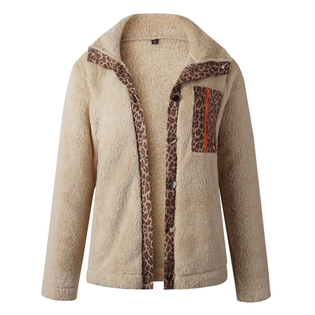 Leopard zipper plush coat | Magic Stories