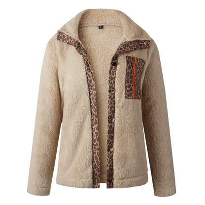 Leopard zipper plush coat | Magic Stories