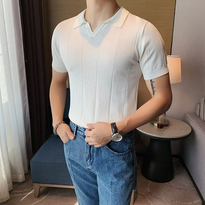 Men's Harajuku Polo Shirt Half Sleeve Men's T-shirt Fashion — detail