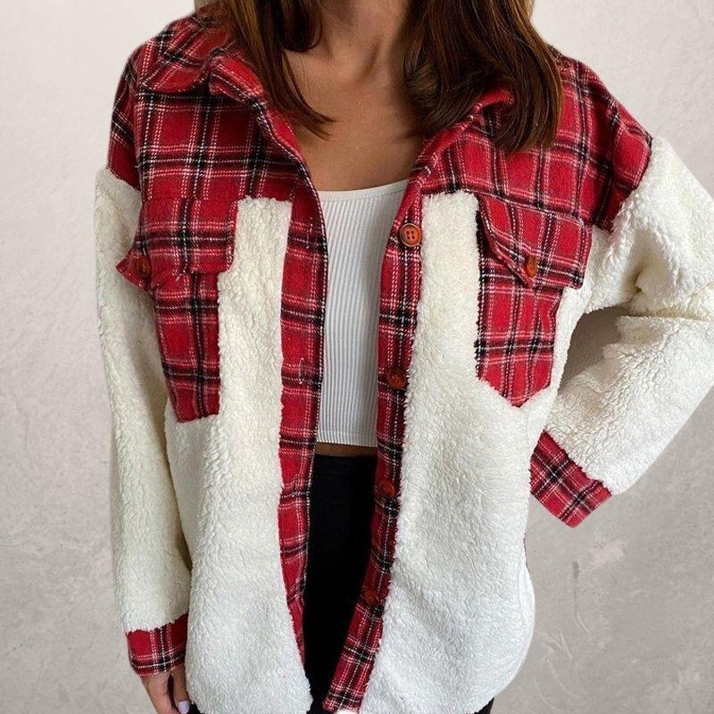 Ladies jacket Christmas mesh cashmere jacket — side view