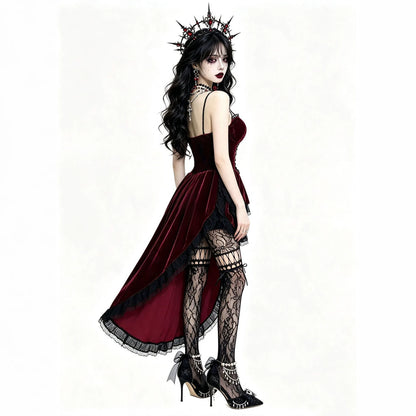 Burgundy Velvet Corseted Mermaid Gown Dark | Magic Stories