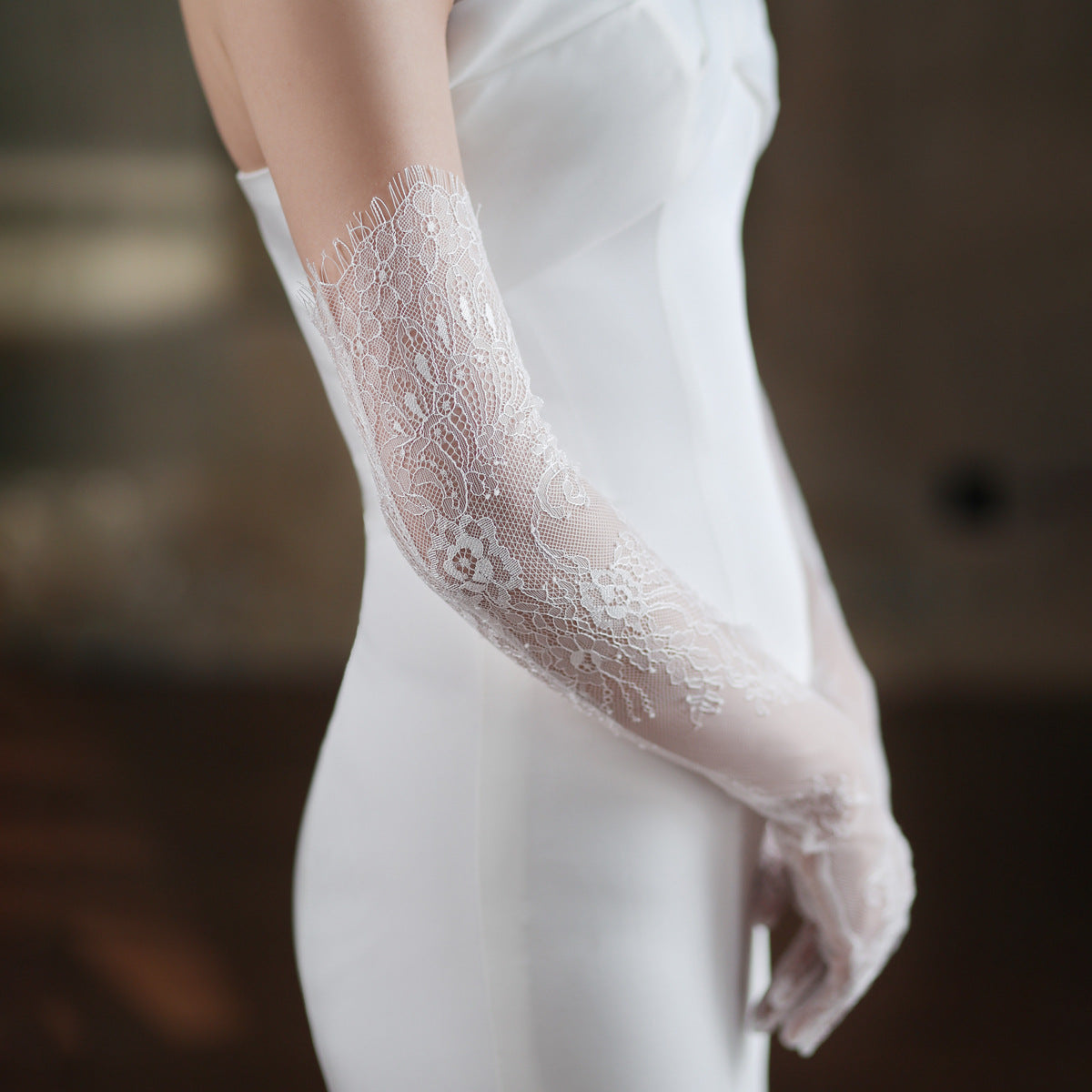 New Super Fairy White Lace Tulle Bride Photo | Magic Stories