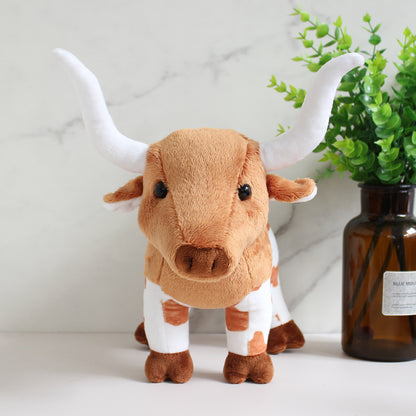 Simulation Longhorn Highland Cow Plush Doll Cartoon Animal — detail