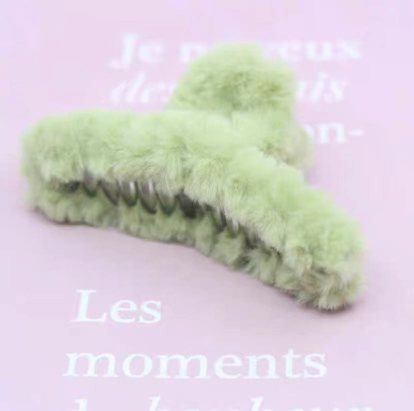 Plush Catch Shark Clip Hair Clip Headdress — in use