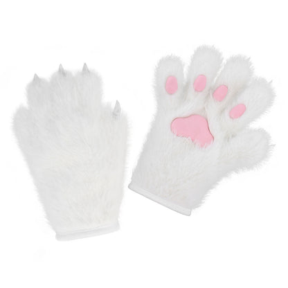 Handmade Cat's Paw Gloves Plush Meat Pad Cat Palm Props — back view