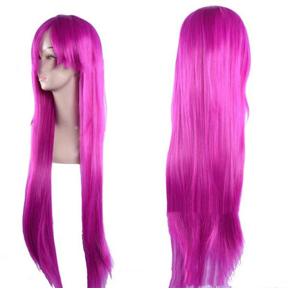 Anime wig, long straight hair — side view