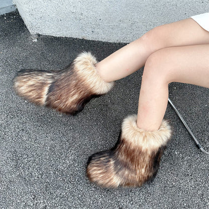 Raccoon Fur Plush Snow Boots | Magic Stories