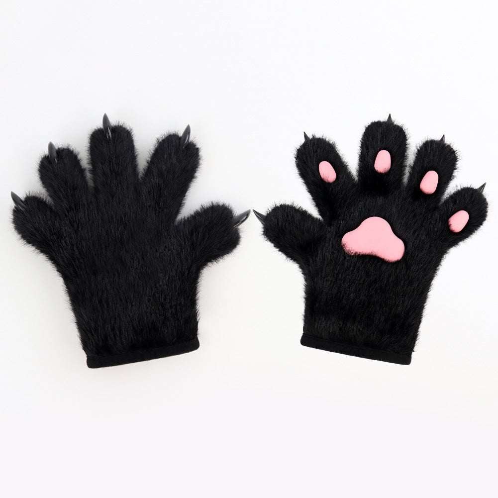 Handmade Cat's Paw Gloves Plush Meat Pad Cat Palm Props — detail