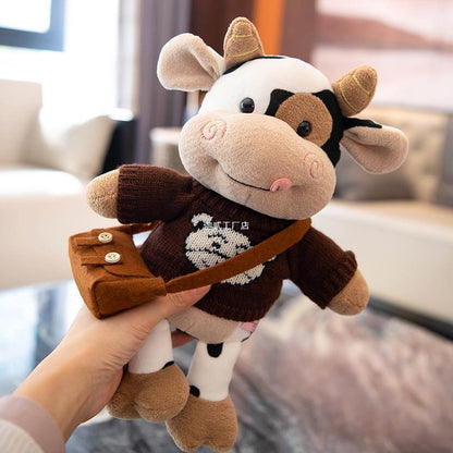 Cute Cow Doll Plush Toys Mascot — back view