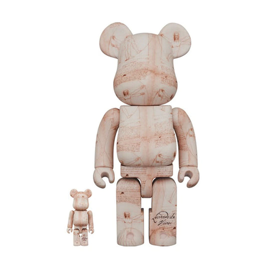 400% + 100% Bearbrick Leonardo Da Vinci - L'homme de Vitruve