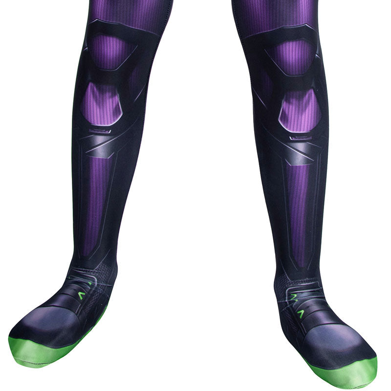Marvel's Spider-Man Miles Morales Purple Reign Suit Kids Jumpsuits Cosplay Costume — side view
