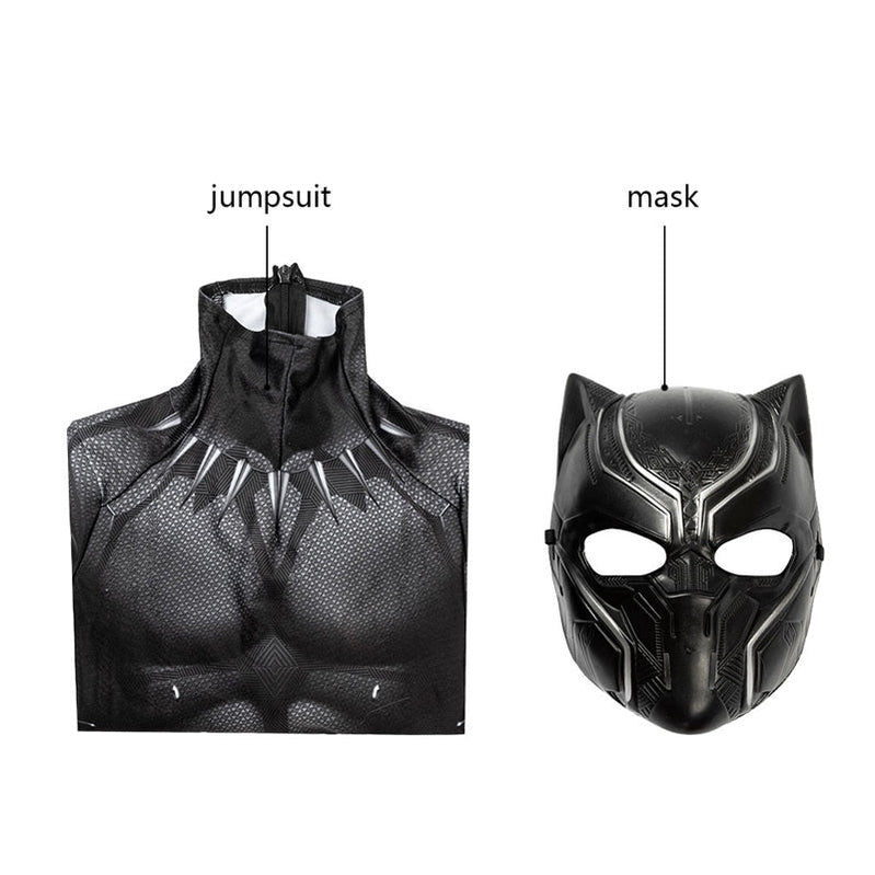 Captain America Civil War Black Panther Children Jumpsuit Cosplay Costume — back view