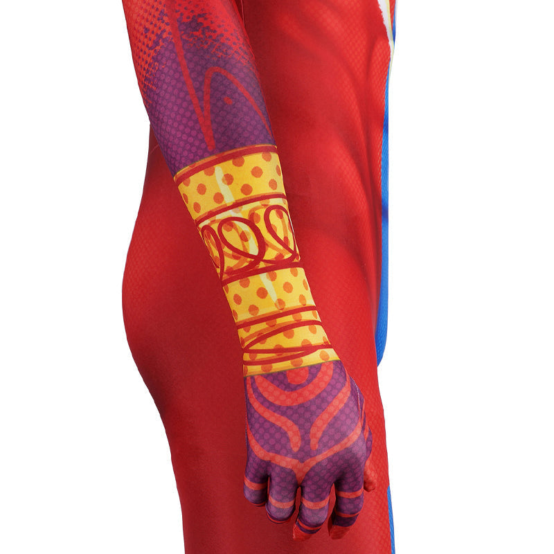 Spider-Man India Pavitr Prabhakar Cosplay Costume — side view