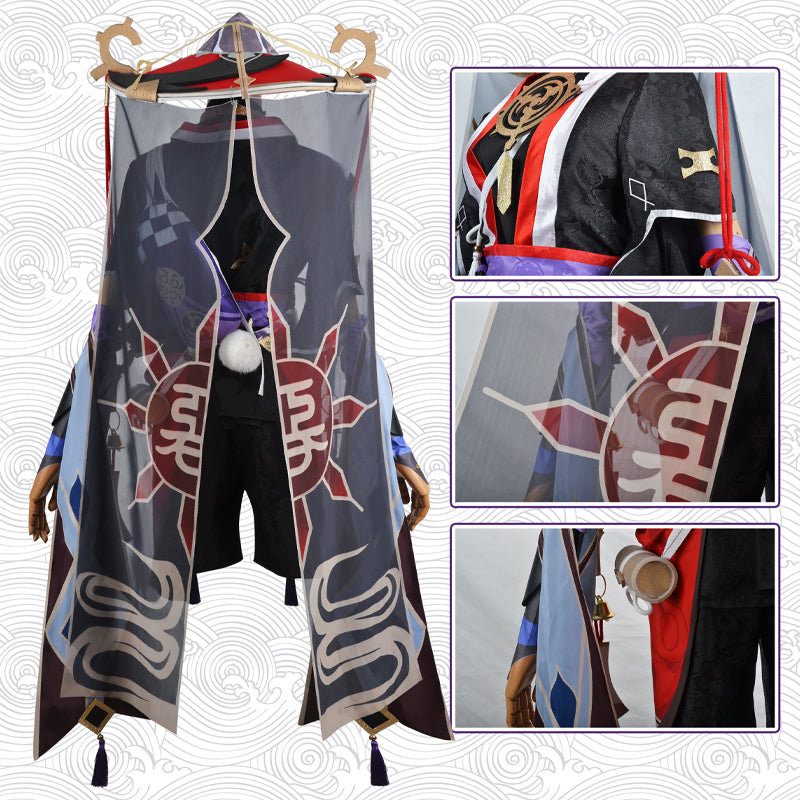 Genshin Impact Scaramouche Cosplay Costume — back view