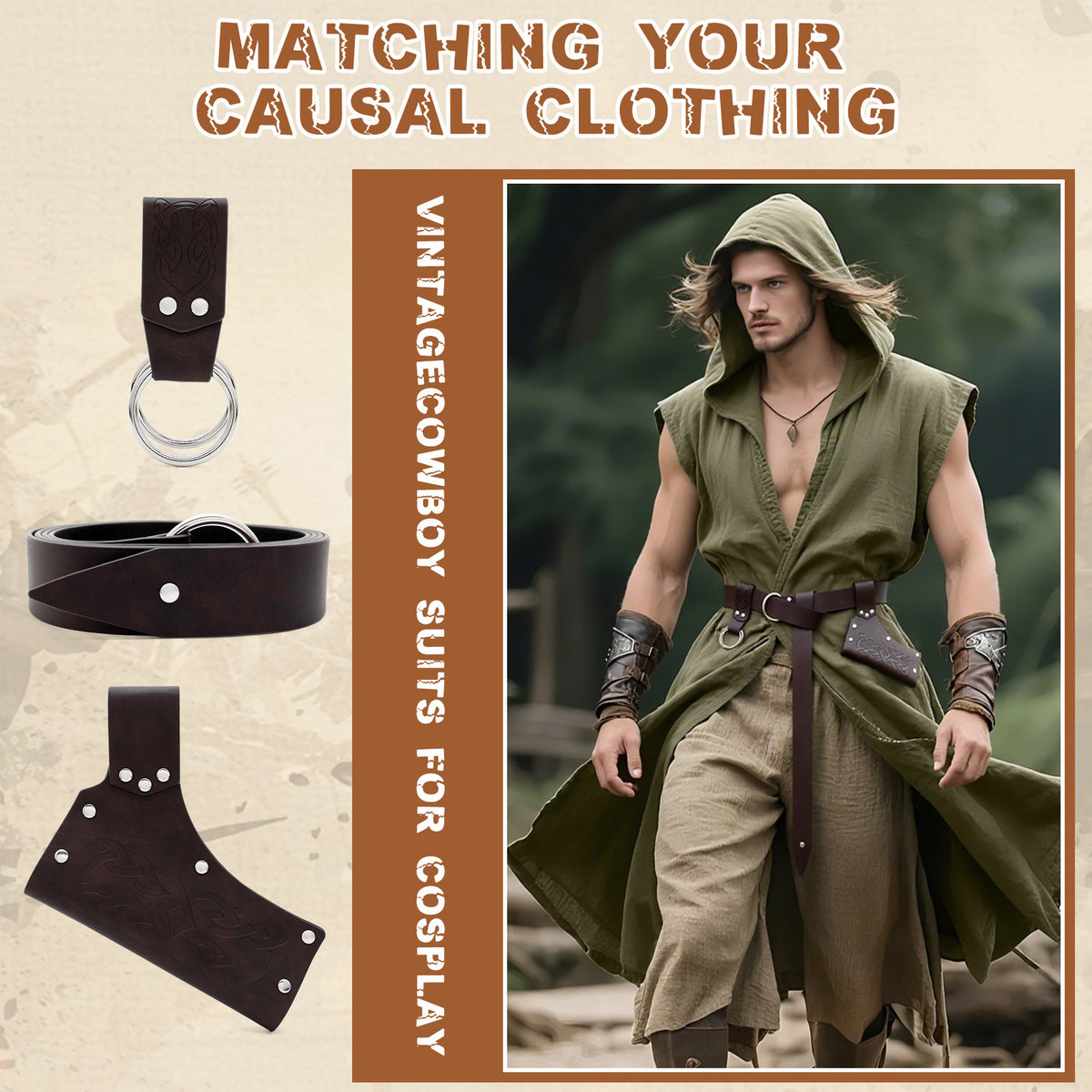 Medieval Knight PU Belt COSPLAY Props Men | Magic Stories