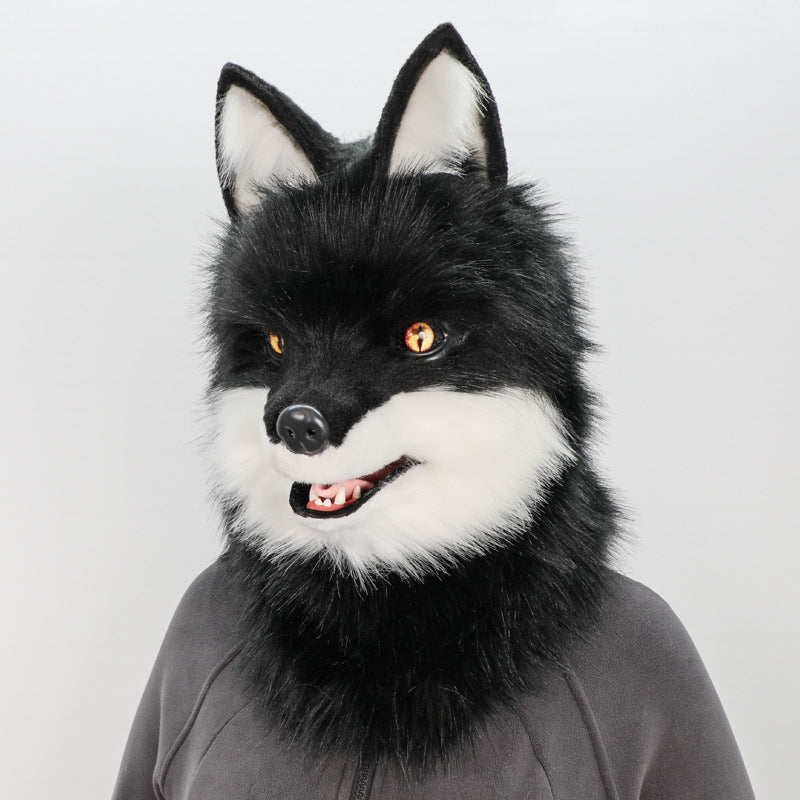 Plush Fox Headgear Cosplay Prop — back view