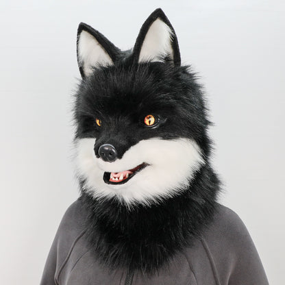 Plush Fox Headgear Cosplay Prop — back view
