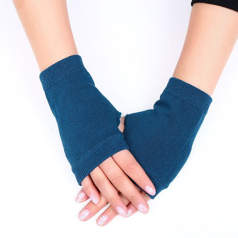 Plush Gloves Cartoon Cat Cute Half-finger Flip Warmth And Thicken — side view