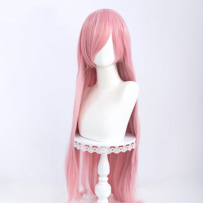 Long Bangs Multi-color Cosplay Wig Headgear — back view
