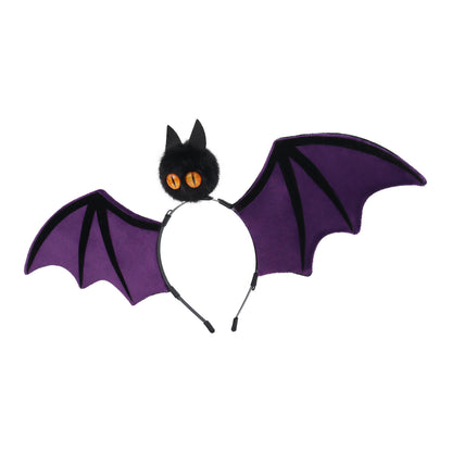 Halloween Vampire Bat Wings Headband, Funny Furry Beast Ear Cosplay Hair Hoop, Novelty Spooky Bat Costume Headpiece — detail