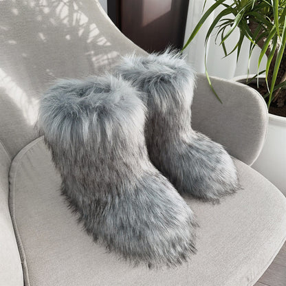 Raccoon Fur Plush Snow Boots | Magic Stories
