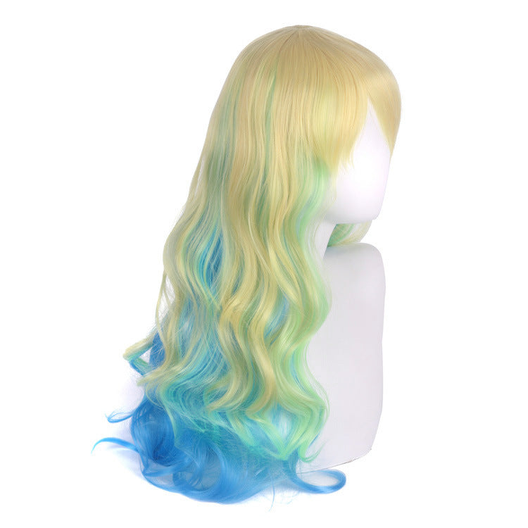 Cosplay Wig Three-color Gradient Long Curly | Magic Stories