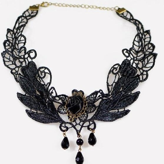 Gothic Vintage Lace Hollow-Out Necklace | Magic Stories