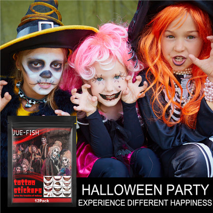 Halloween Mouth Temporary Tattoos, Scary Clown Mouth Face Tattoo Stickers For Halloween Party Cosplay — scale reference