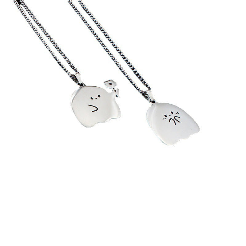 Cute Ghost Couple Necklace - Stainless Steel — packaging