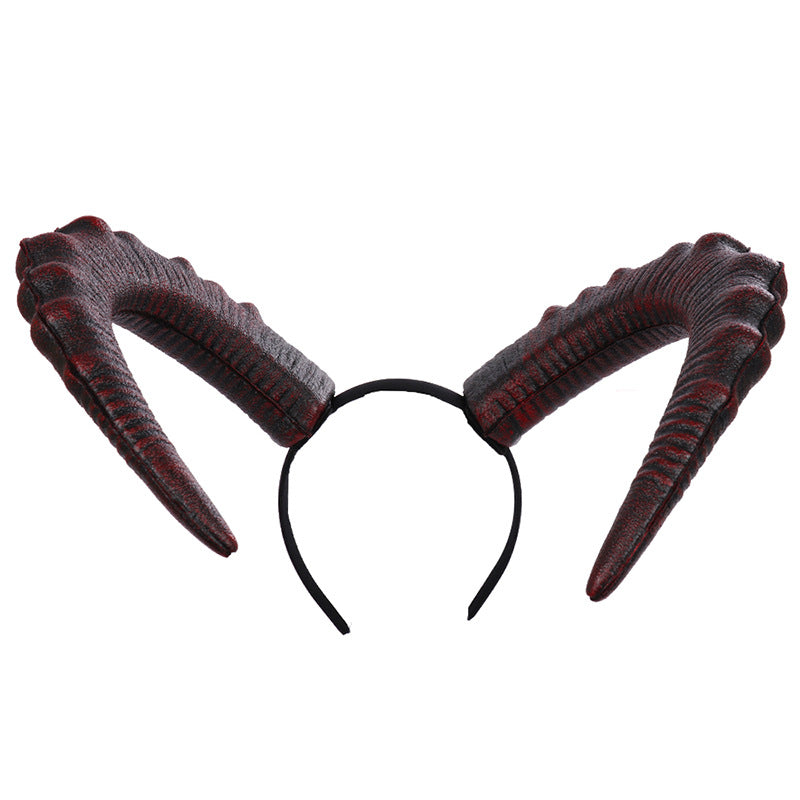Party Decoration Devil Horns Headdress Ghost Festival Ball Head — side view