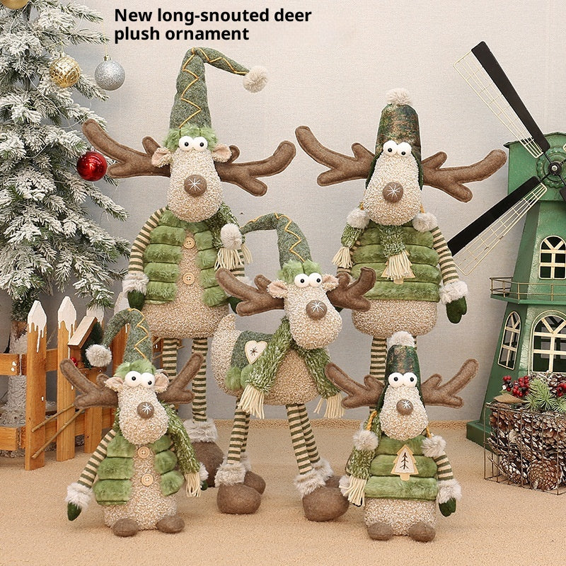 Green Fabric Long-nosed Reindeer Plush | Magic Stories