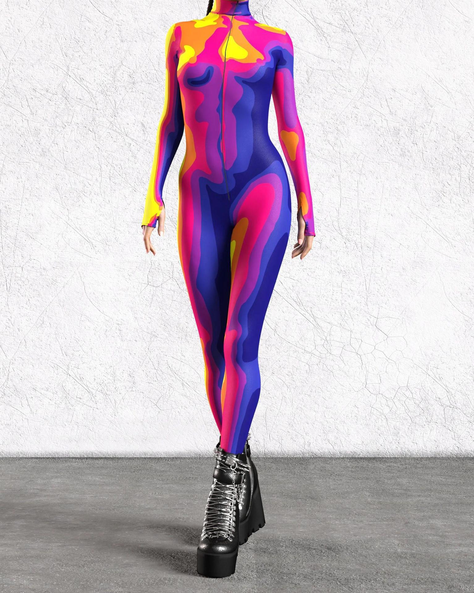 3D Digital Printing Cosplay One-piece Play Costume — detail