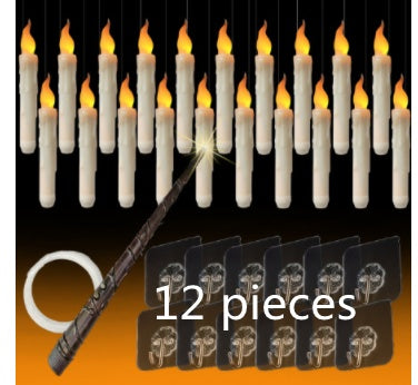 Halloween Floating LED Candles with Magic Wand — back view