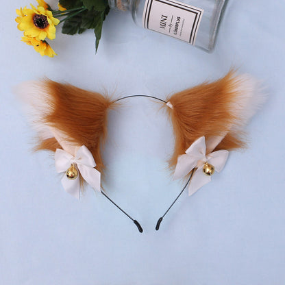 Headdress Props Plush Cat Ears Fox Ears — in use