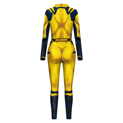 Foreign Trade Explosions Halloween Movie Cos Clothing Wolverine Costume Play Clothing Printed Jumpsuit — back view