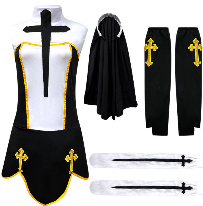 Halloween Nun Costume For Cosplay Black | Magic Stories