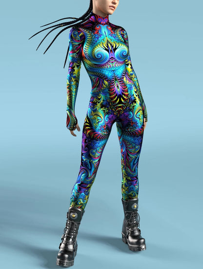 Video Game Pattern Digital Printing Cosplay Cosplay Clothes Tight Jumpsuit — back view