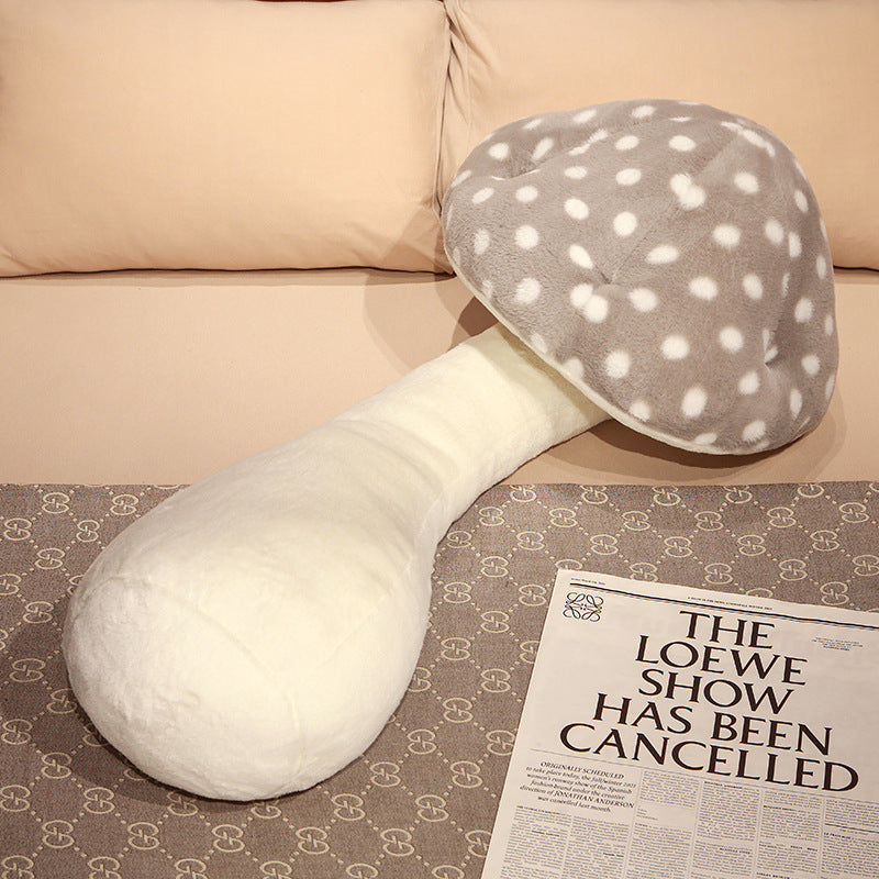 Cute Big Mushroom Shaped Leg Clip Sleeping Long Plush Pillow Living Room Backrest Pillow — packaging