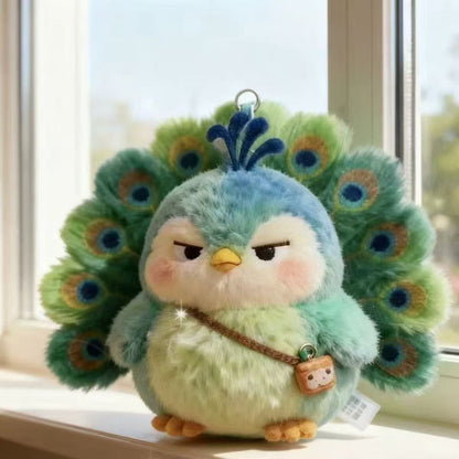 Green Peacock Plush Toy Backpack Charm | Magic Stories